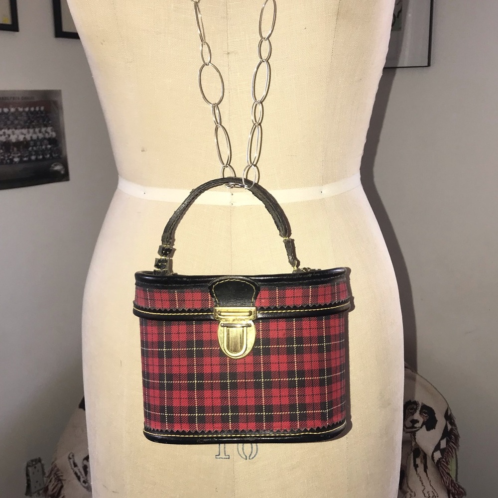 Vintage 1980s BAG BOY red and black plaid bag!